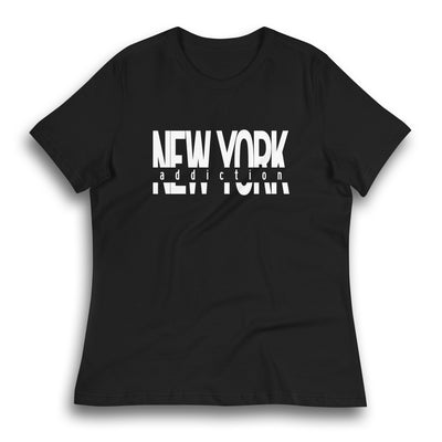 NEW YORK ADDICTION BLACK WOMEN'S T-SHIRT