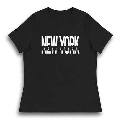 NEW YORK ADDICTION BLACK WOMEN'S T-SHIRT