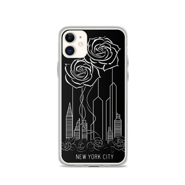 NEW YORK CITY AND ROSES SKETCH IPHONE CASE