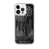 NEW YORK CITY AND ROSES SKETCH IPHONE CASE