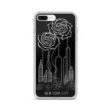 NEW YORK CITY AND ROSES SKETCH IPHONE CASE