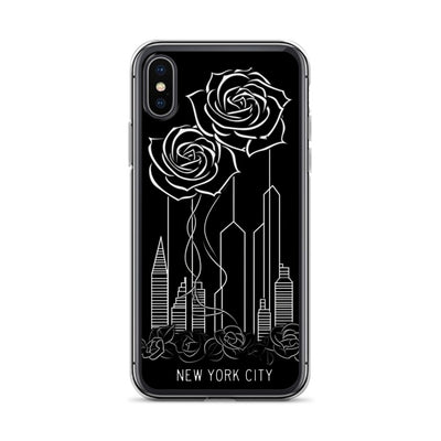 NEW YORK CITY AND ROSES SKETCH IPHONE CASE