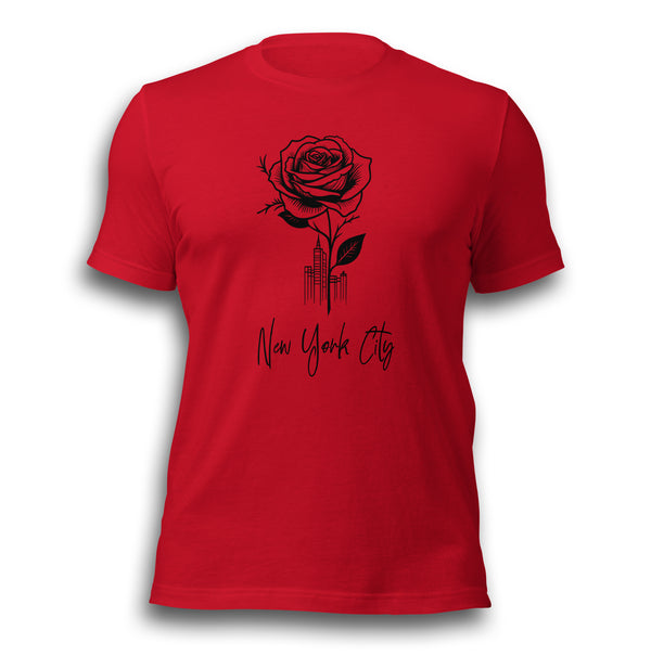 NEW YORK CITY AND ROSE UNISEX T-SHIRT