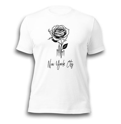 NEW YORK CITY AND ROSE UNISEX T-SHIRT