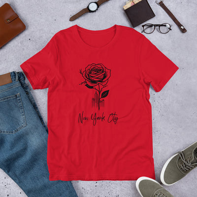 NEW YORK CITY AND ROSE UNISEX T-SHIRT