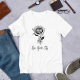 NEW YORK CITY AND ROSE UNISEX T-SHIRT