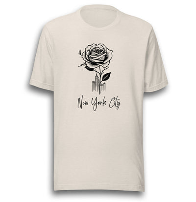 NEW YORK CITY AND ROSE UNISEX T-SHIRT