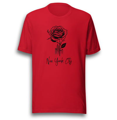 NEW YORK CITY AND ROSE UNISEX T-SHIRT