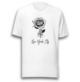 NEW YORK CITY AND ROSE UNISEX T-SHIRT