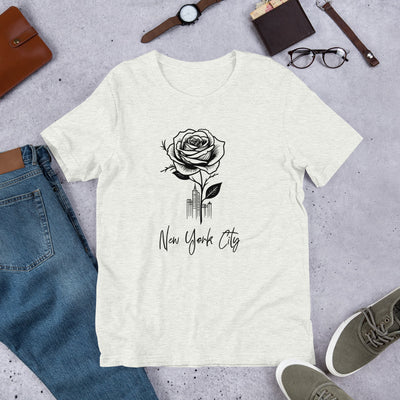 NEW YORK CITY AND ROSE UNISEX T-SHIRT