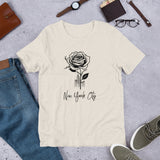 NEW YORK CITY AND ROSE UNISEX T-SHIRT