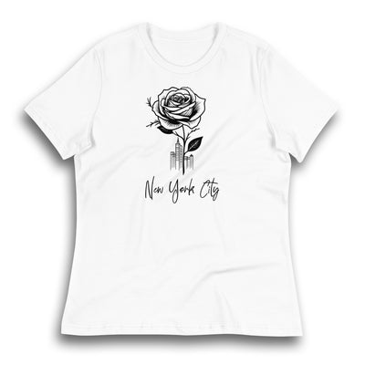 NEW YORK CITY AND ROSE WOMEN'S T-SHIRT