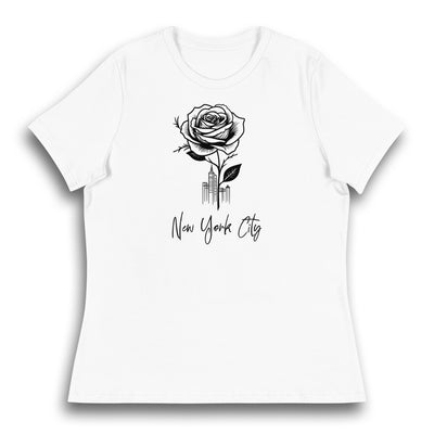 NEW YORK CITY AND ROSE WOMEN'S T-SHIRT