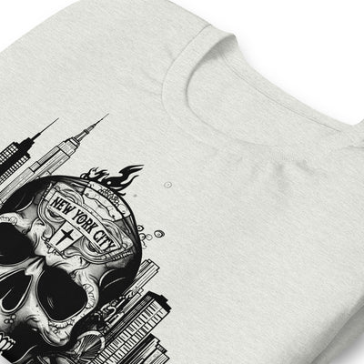 NEW YORK CITY SKULL TATTOO UNISEX T-SHIRT