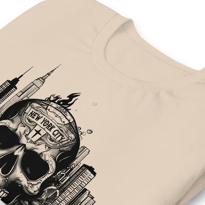 NEW YORK CITY SKULL TATTOO UNISEX T-SHIRT