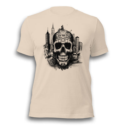 NEW YORK CITY SKULL TATTOO UNISEX T-SHIRT