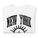 NEW YORK DISTRESSED WHITE UNISEX T-SHIRT