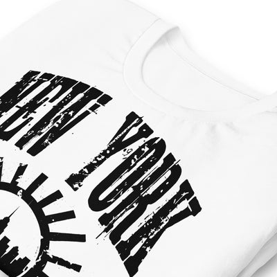 NEW YORK DISTRESSED WHITE UNISEX T-SHIRT