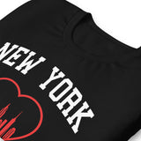 NEW YORK RED HEART BLACK UNISEX T-SHIRT