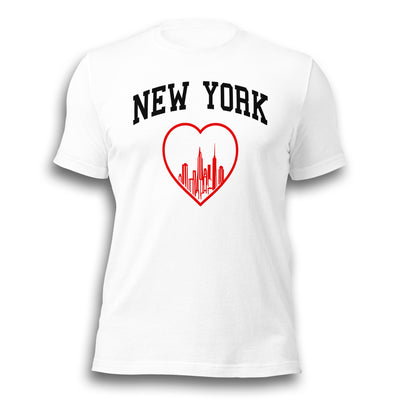 NEW YORK RED HEART WHITE UNISEX T-SHIRT