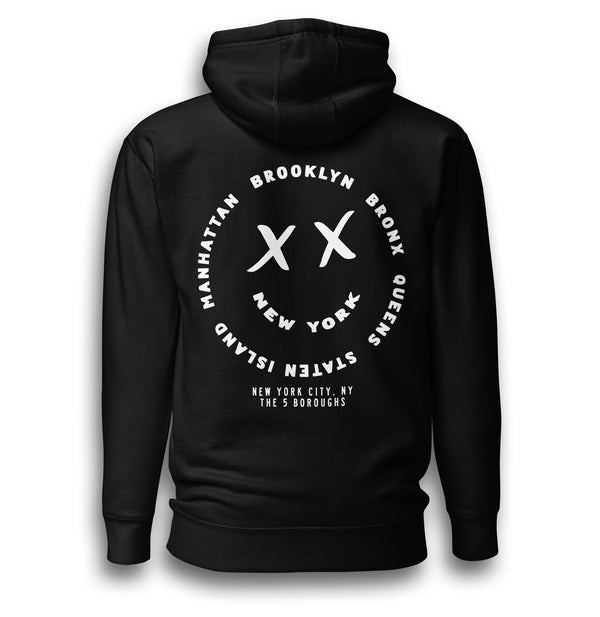 NEW YORK SMILE BLACK UNISEX HOODIE