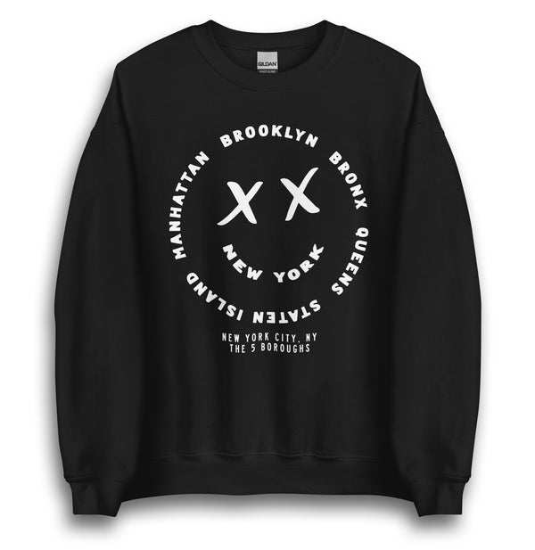 NEW YORK SMILE BLACK UNISEX SWEATSHIRT