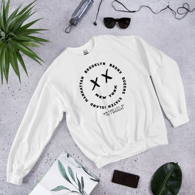 NEW YORK SMILE WHITE UNISEX SWEATSHIRT