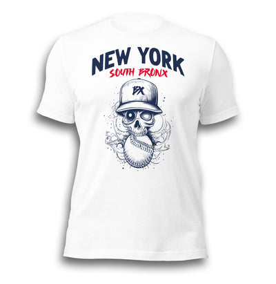 NEW YORK SOUTH BRONX BASEBALL WHITE UNISEX T-SHIRT