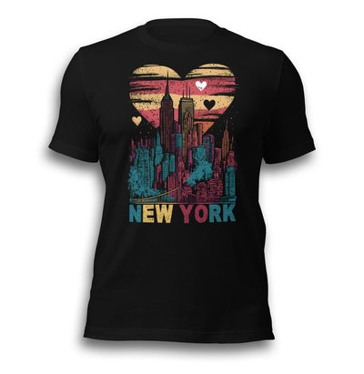 NEW YORK SUNSET HEART UNISEX T-SHIRT