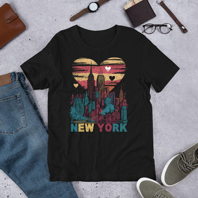 NEW YORK SUNSET HEART UNISEX T-SHIRT