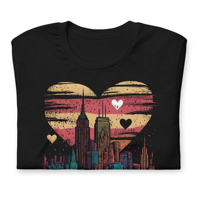 NEW YORK SUNSET HEART UNISEX T-SHIRT