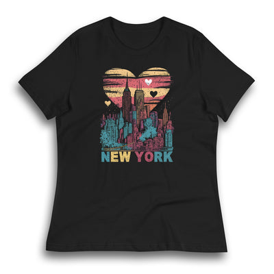 NEW YORK SUNSET HEART WOMEN'S T-SHIRT