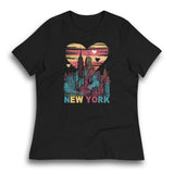 NEW YORK SUNSET HEART WOMEN'S T-SHIRT