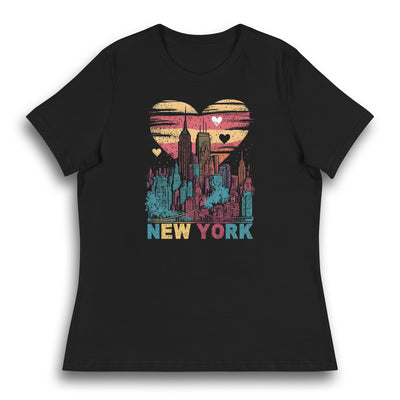 NEW YORK SUNSET HEART WOMEN'S T-SHIRT