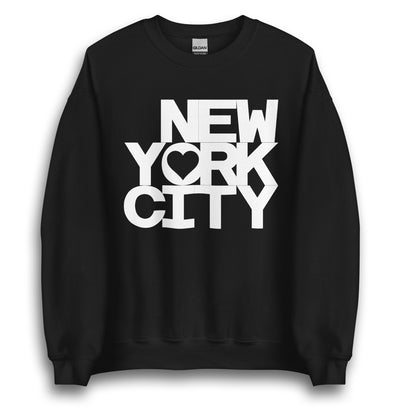 NYC LITTLE HEART BLACK UNISEX SWEATSHIRT