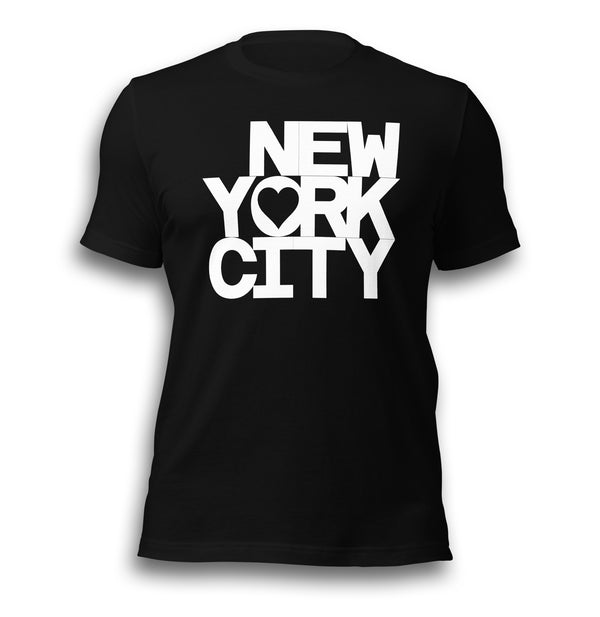 NYC LITTLE HEART BLACK UNISEX T-SHIRT