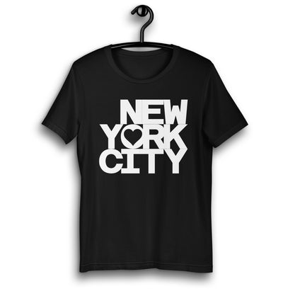 NYC LITTLE HEART BLACK UNISEX T-SHIRT