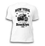 NY MOTORCYCLE CLUB BROOKLYN WHITE UNISEX T-SHIRT