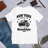 NY MOTORCYCLE CLUB BROOKLYN WHITE UNISEX T-SHIRT