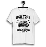 NY MOTORCYCLE CLUB BROOKLYN WHITE UNISEX T-SHIRT