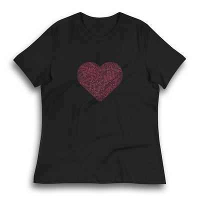 QUEENS HEART BLACK WOMEN'S T-SHIRT