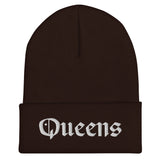 QUEENS OLD ENGLISH CUFFED BEANIE