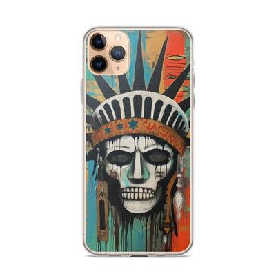 SKULL LIBERTY STREET PAINT IPHONE CASE