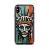 SKULL LIBERTY STREET PAINT IPHONE CASE