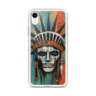 SKULL LIBERTY STREET PAINT IPHONE CASE