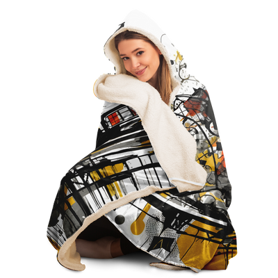 ABSTRACT NEW YORK HOODED BLANKET