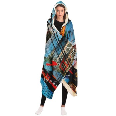 BROOKLYN BRIDGE STREET ART HOODED BLANKET