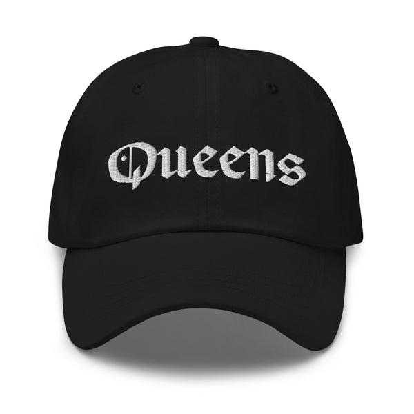 QUEENS OLD ENGLISH BLACK DAD HAT