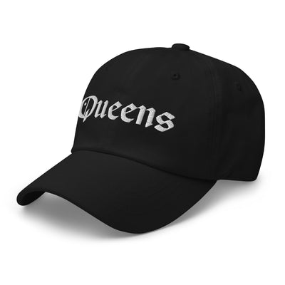 QUEENS OLD ENGLISH BLACK DAD HAT