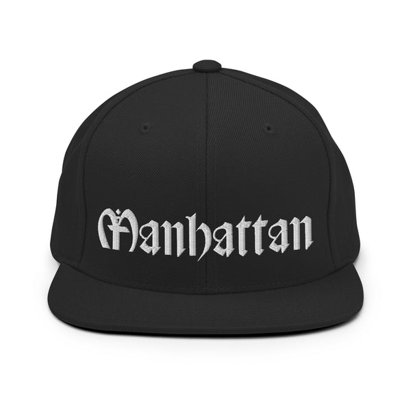 MANHATTAN OLD ENGLISH BLACK SNAPBACK